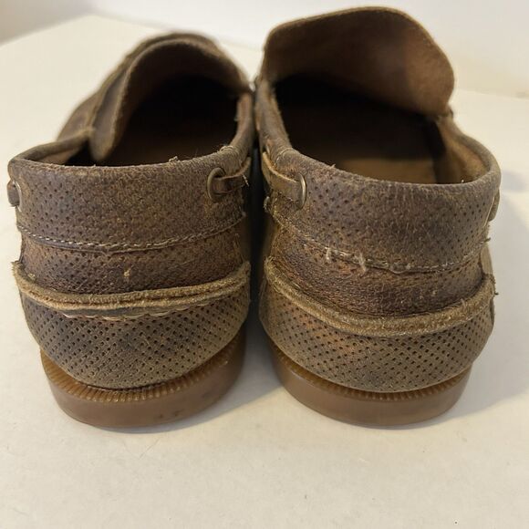 Bed Stu Men’s Brown Leather Distressed Slip On Loafers Size 9 READ Preppy